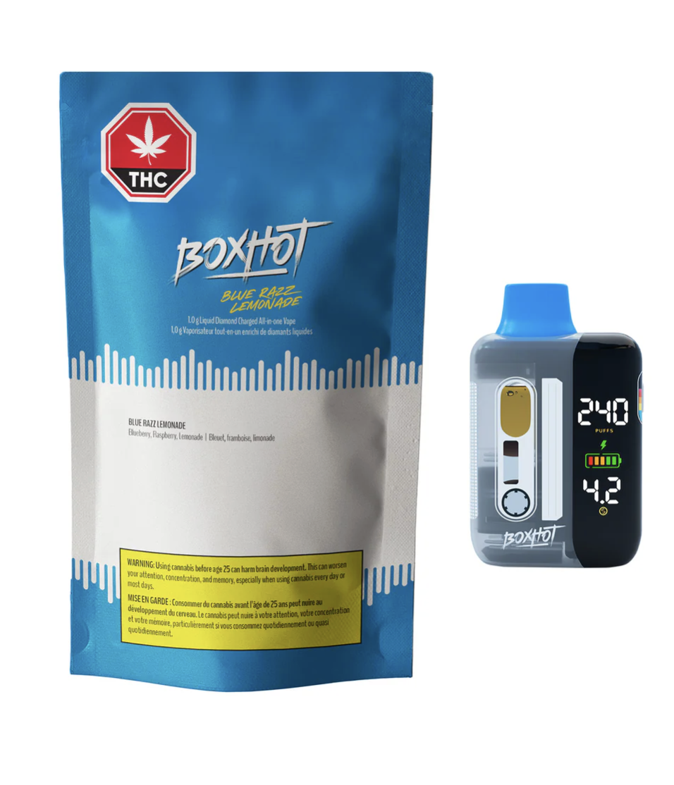 BOXHOT - BLUE RAZZ LEMONADE LIQUID DIAMOND CHARGED AIO VAPE