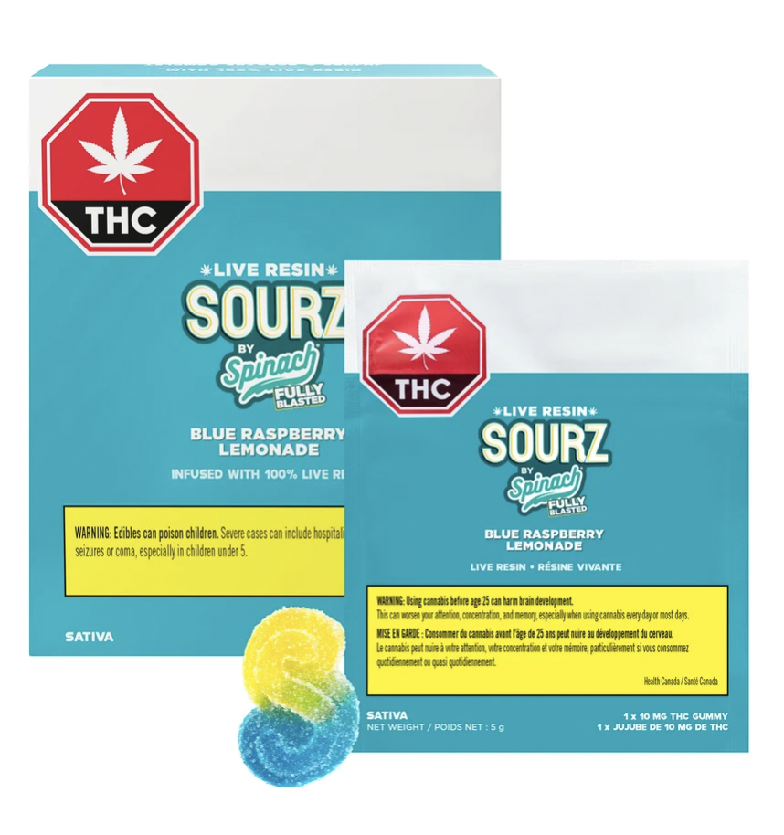 SOURZ BY SPINACH - FULLY BLASTED BLUE RASPBERRY LEMONADE LRE CHEWS
